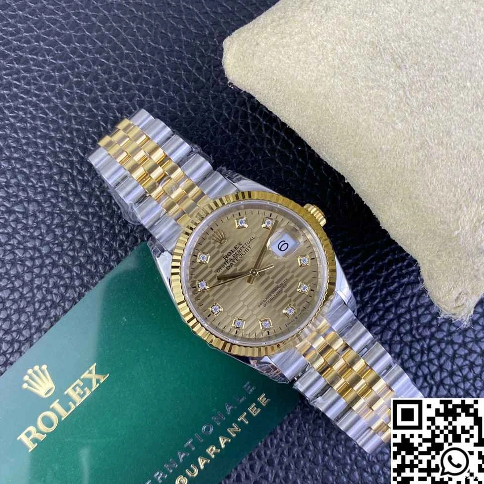 Hourmarker 36MM Diamond Silver Tone Dial Factory M126233 Rolex Datejust Two VS Motif 0426